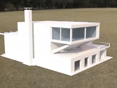 Modern House 3 FLOORS NO MATERIALS NO FURNITURE Free low-poly 3D model