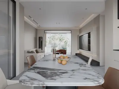 living and dining room interior scenes  3D model