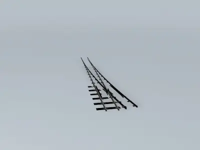 Eco Rail N/Gauge Long Left Point Old Steam Days Free 3D model