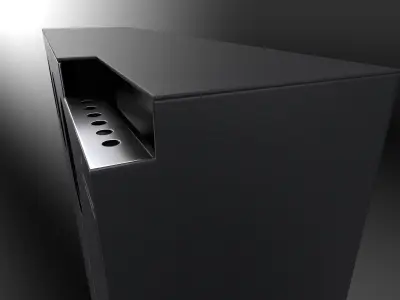 Triple litter bin Low-poly 3D model