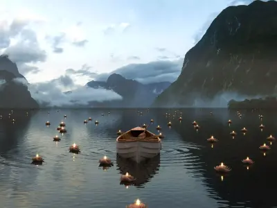 Boat and River 3D model