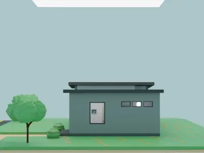 Modern house Low-poly 3D model 14