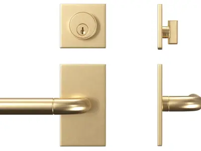 Tumalo Brass Square Deadbolt  3D model