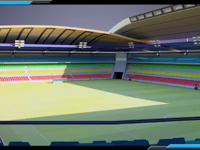 Low Poly Model Large Stadium Low-poly 3D model