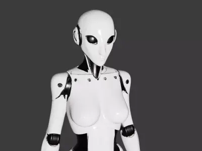 Sleek Female Android Robot Model Low-poly 3D model