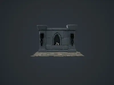 Low Poly Wall Free low-poly 3D model
