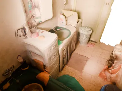 Realistic 3D Scanned Bathroom  AR VR Environment  Low-poly 3D model