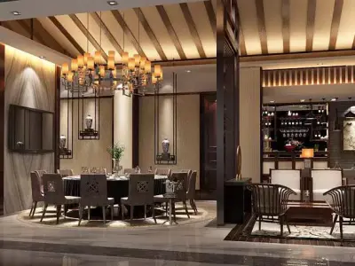 Business Restaurant - Coffee - Banquet  45 3D model