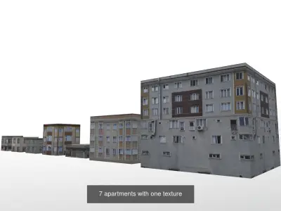 25 apartments low poly  3D Model Pack
