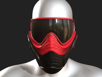 Mask protection scifi military futuristic technology  Low-poly 3D model