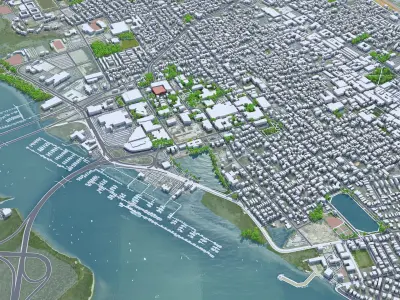 Charleston Downtown South Carolina USA Low-poly 3D model