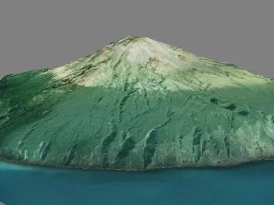 Tristan da Cunha terrain 3d model Low-poly 3D model