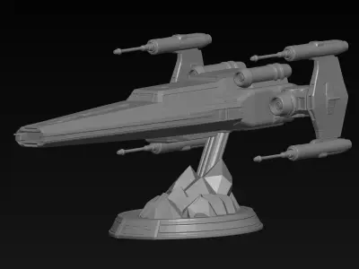 Star Wars Inspired E-Wing Starfighter Figure-Sci-Fi Spaceship 3D print model