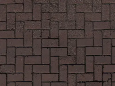 Red brick paving PBR Texture