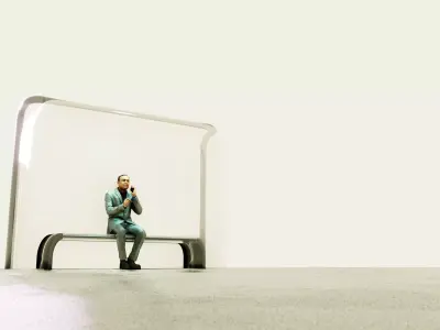 Bus Stop Low-poly 3D model