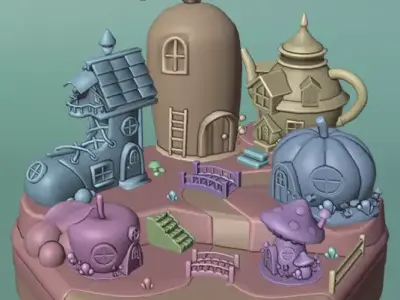 Low Poly Fantasy Fruit Daiorma Low-poly 3D model