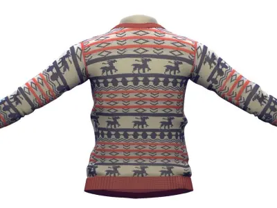 Cartoon High Poly Subdivision Knitted Sweater Low-poly 3D model