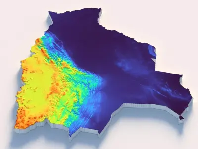 Bolivia Country Terrain 3D model