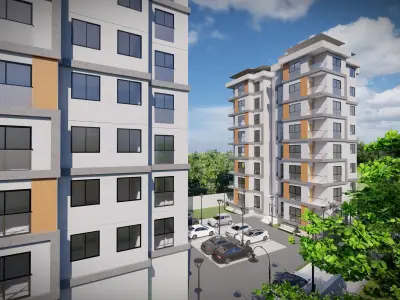 Apartment building 3D model