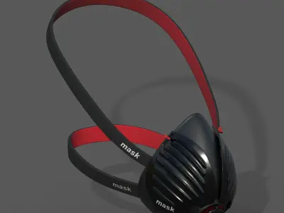 Gas mask protection futuristic technology armor develop  Low-poly 3D model