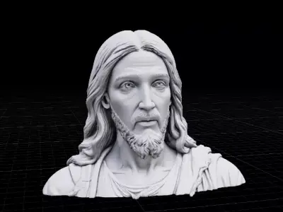 Jesus Christ Statue 3D Model Generic Religious Sculpture Low-poly 3D model