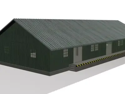 Storage building with roof 3D model