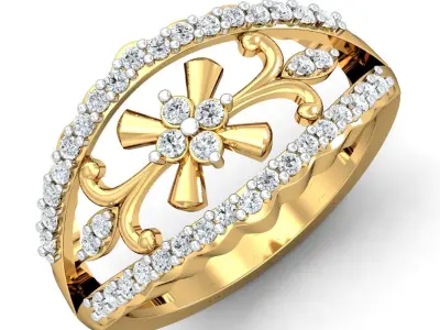 Solitaire Engagement Ring 3D print model 29