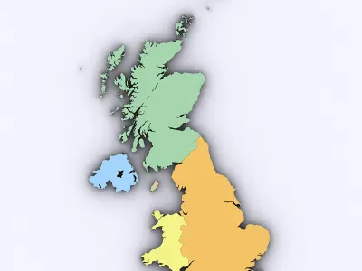 Map of the United Kingdom 3D model