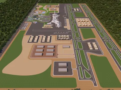 0140 - Airport Architecture Project - 2Ds Drawing - 3Ds Files 3D model