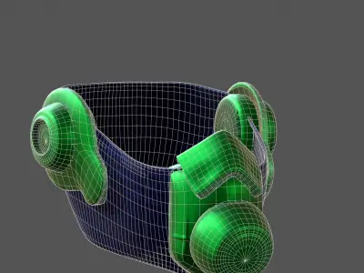 Gas mask helmet 3d model scifi Low-poly  Low-poly 3D model 327
