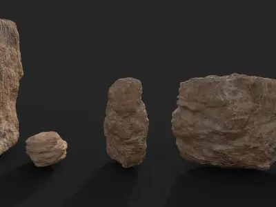 Sandstone Rock Low-poly 3D model