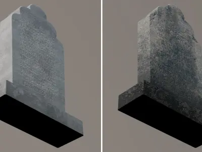 Old Dirty Cemetery Tombstone graveyard RIP Low-poly 3D model