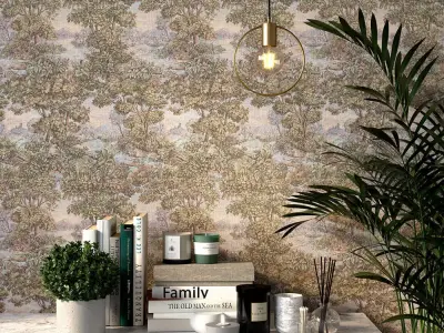 Vintage Tapestry Landscape Wallpaper  Texture