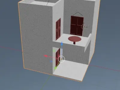 HOUSE with door in middle 3D model