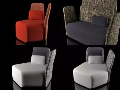 Pebble four different sofas 3D model