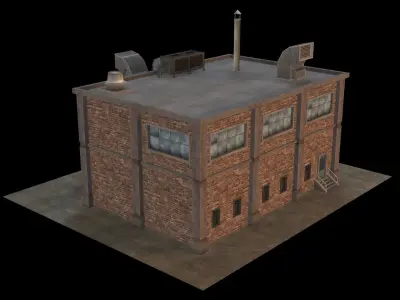 Small Industrial Building 02 Low-poly 3D model