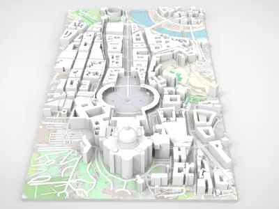 St Peters Square Vatican 3D model
