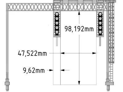 Railway double signal bridge 1-87 resin 3D print model