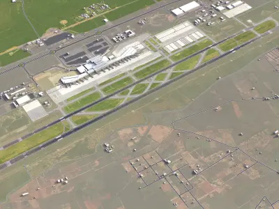Hyderabad -  Rajiv Gandhi Airport - HYD Low-poly 3D model