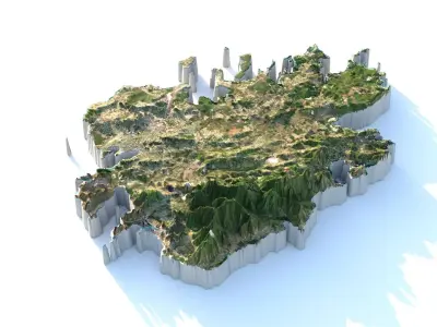 Antigua and Barbuda Terrain country 3D model