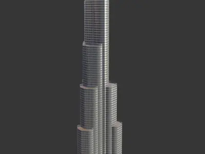 Burj Khalifa Low-poly 3D model