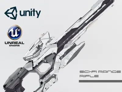 Sci-fi Range Rifle Low-poly 3D model