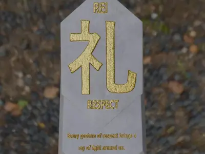 Hexagonal tablet with motivational message about respect 3D print model