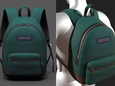 Backpack Camping child baggage bag  Low-poly 3D model