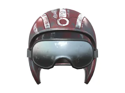 Space Pilot Sci-fi Helmet and Glass Goggles Low-poly 3D model