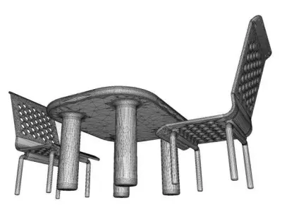 Stunning Dining Table Set 3D model