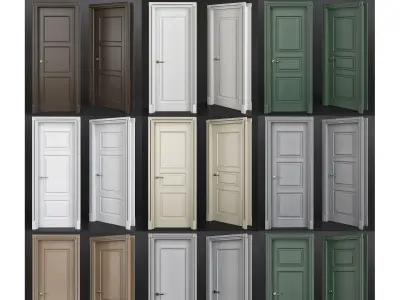Doors collection 3d models 10 pieces Low-poly 3D model