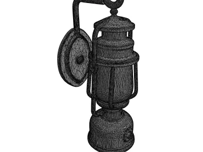 Rustic Vintage Outdoor Wall Lantern Low-poly 3D model