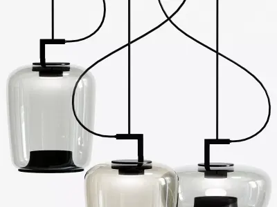 Brokis Double LED Blown Glass Pendant Lamp 3D model