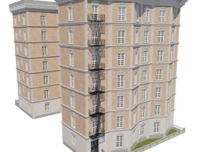 New York City Apartment Building 05 THREEDEE INC Low-poly 3D model